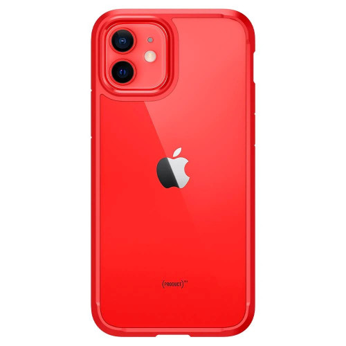 Чехол-накладка (силиконовый) Apple iPhone 12/12 Pro Spigen Ultra Hybrid Red (ACS01704)