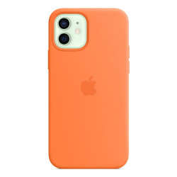 Чохол-накладка (силіконовий) для iPhone 12/12 Pro Silicone Case with MagSafe High Copy Kumquat