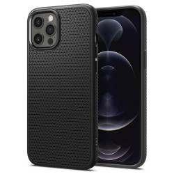 Чохол-накладка (силіконовий) Apple iPhone 12/12 Pro Spigen Liquid Air Matte Black (ACS01701)