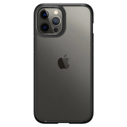 Чохол-накладка (силіконовий) Apple iPhone 12/12 Pro Spigen Ultra Hybrid Matte Black (ACS01703)