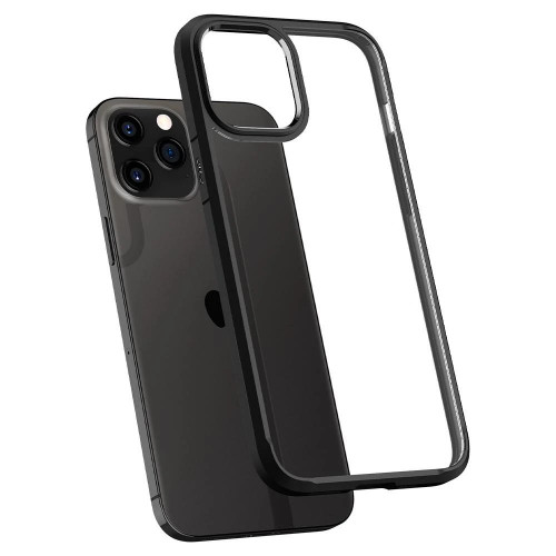 Чохол-накладка (силіконовий) Apple iPhone 12/12 Pro Spigen Ultra Hybrid Matte Black (ACS01703)