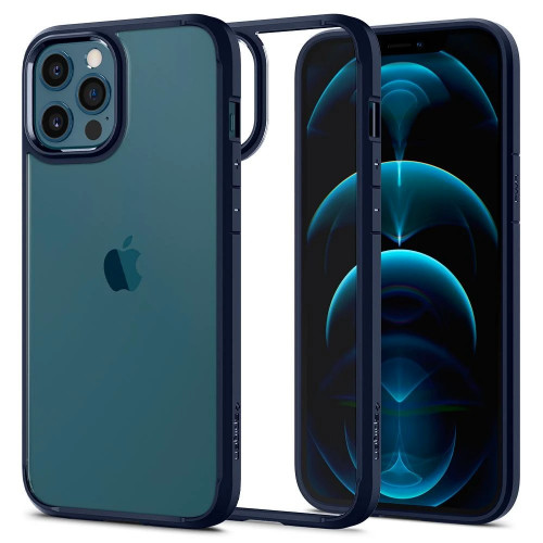Чехол-накладка (силиконовый) Apple iPhone 12/12 Pro Spigen Ultra Hybrid Navy Blue (ACS02251)