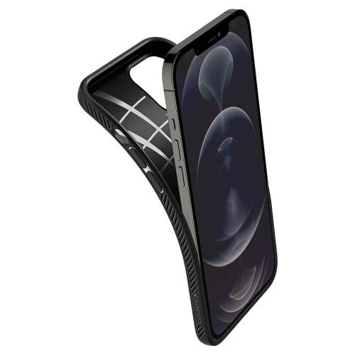 Чохол-накладка (силіконовий) Apple iPhone 12 Pro Max Spigen Liquid Air Matte Black (ACS01617)