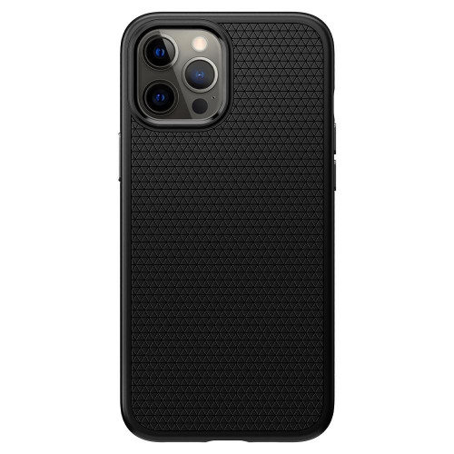 Чохол-накладка (силіконовий) Apple iPhone 12 Pro Max Spigen Liquid Air Matte Black (ACS01617)