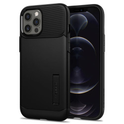 Чохол-накладка (силіконовий) Apple iPhone 12 Pro Max Spigen Slim Armor Black (ACS01479)