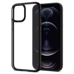 Чохол-накладка (силіконовий) Apple iPhone 12 Pro Max Spigen Ultra Hybrid Matte Black (ACS01619)