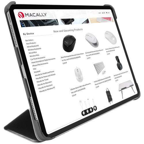 Чехол-книжка (полиуретановый) Apple iPad Air 10.9" 2020 Macally Protective Case and Stand Grey (BSTANDA4-G)