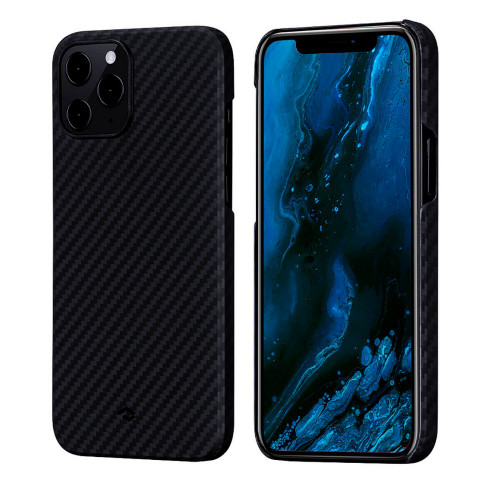 Чехол-накладка (карбоновый) Apple iPhone 12 Pro Max Pitaka MagEZ Case Twill Black/Grey (KI1201PM)