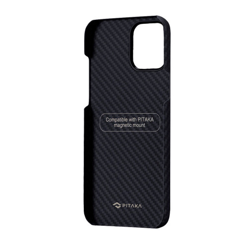 Чехол-накладка (карбоновый) Apple iPhone 12 Pro Max Pitaka MagEZ Case Twill Black/Grey (KI1201PM)