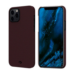 Чохол-накладка (карбоновий) Apple iPhone 12 Pro Pitaka MagEZ Case Plain Black/Red (KI1204P)
