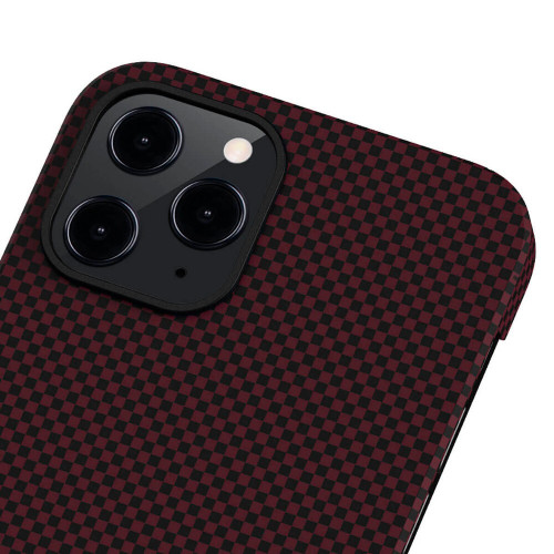 Чехол-накладка (карбоновый) Apple iPhone 12 Pro Pitaka MagEZ Case Plain Black/Red (KI1204P)
