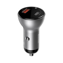 Baseus Digital Display PPS Dual Quick Charger Car Charger 45W Silver (CCBX-C0S)