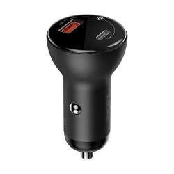 Baseus Digital Display PPS Dual Quick Charger Car Charger 45W Gray (CCBX-C0G)
