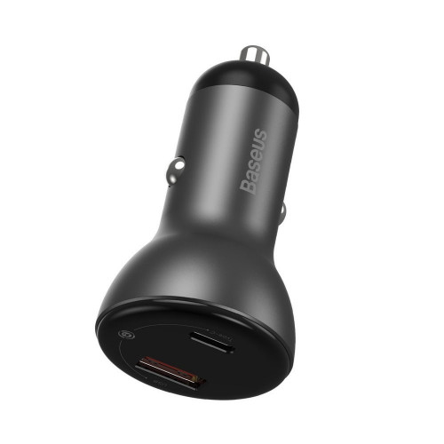 Baseus Digital Display PPS Dual Quick Charger Car Charger 45W Gray (CCBX-C0G)