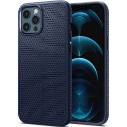Чохол-накладка (силіконовий) Apple iPhone 12/12 Pro Spigen Liquid Air Navy Blue (ACS02250)