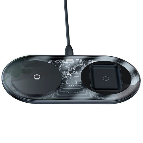 Baseus Wireless Charger Simple 2 in 1 Transparent Black (WXJK-A01)