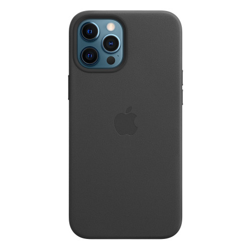 Чехол-накладка (кожаный) для iPhone 12 Pro Max Leather Case with MagSafe High Copy Black