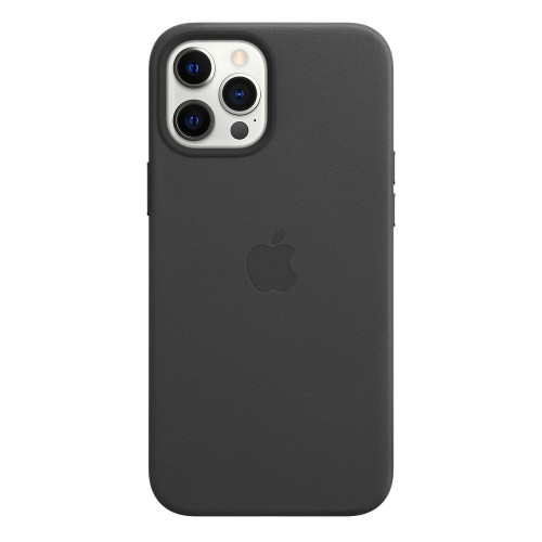 Чехол-накладка (кожаный) для iPhone 12 Pro Max Leather Case with MagSafe High Copy Black