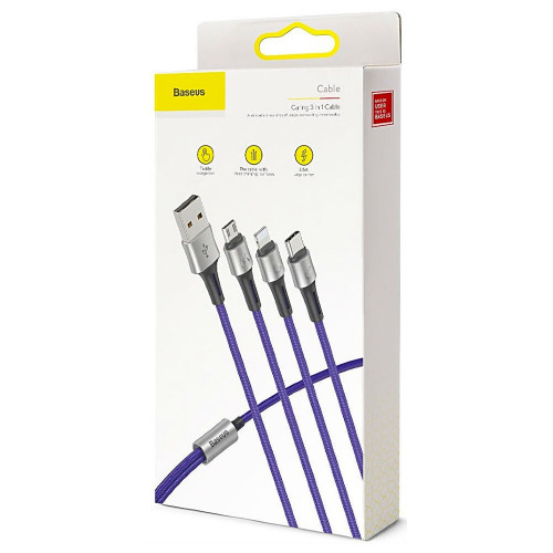 Baseus Caring Touch 3-in-1 1.2m Blue (CAMLT-GH03)