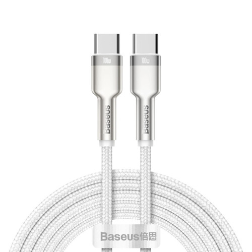 Baseus Cafule Series Metal Type-C to Type-C 1m 100W White (CATJK-C02)
