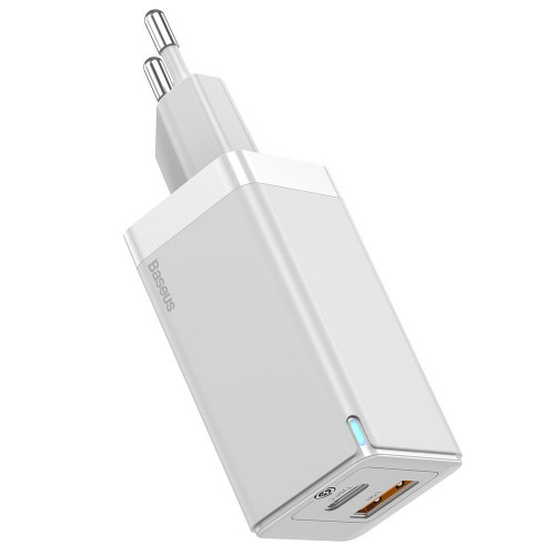 Baseus Mini Quick Charger 45W Type-C + USB with Mini Cable Type-C to Type-C 60W 1m White (CCGAN-Q02)