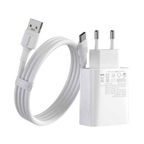 Baseus Speed PPS 30W Type-C + USB VOOC Edition with Type-C 5A Cable 1m White (TZCCFS-H02)