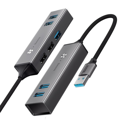 Baseus Cube USB to 3USB 3.0 + 2USB 2.0 Gray (CAHUB-C0G)