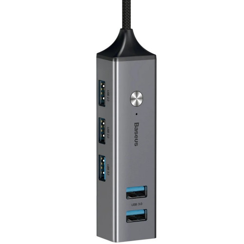 Baseus Cube USB to 3USB 3.0 + 2USB 2.0 Gray (CAHUB-C0G)