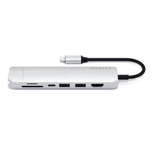 Satechi Aluminum Type-C Slim Multi-Port with Ethernet Adapter Silver (ST-UCSMA3S)