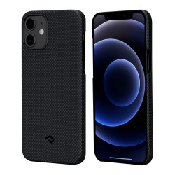 Чохол-накладка (карбоновий) Apple iPhone 12 Pitaka MagEZ Case Plain Black/Grey (KI1202M)