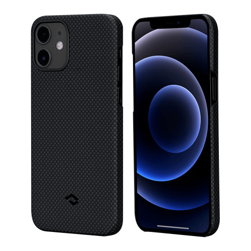 Чехол-накладка (карбоновый) Apple iPhone 12 Pitaka MagEZ Case Plain Black/Grey (KI1202M)