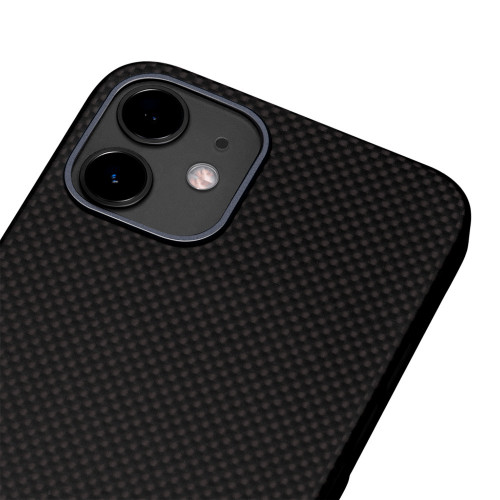 Чехол-накладка (карбоновый) Apple iPhone 12 Pitaka MagEZ Case Plain Black/Grey (KI1202M)