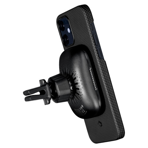 Чехол-накладка (карбоновый) Apple iPhone 12 Pitaka MagEZ Case Plain Black/Grey (KI1202M)