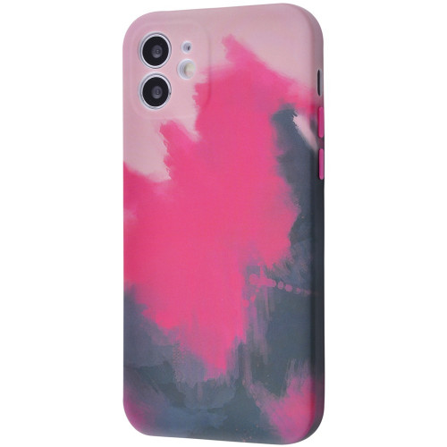 Чехол-накладка (силиконовый) Apple iPhone 12 WAVE Watercolor Case Dark Pink/Black
