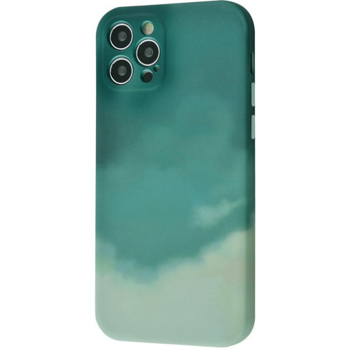 Чехол-накладка (силиконовый) Apple iPhone 12 Pro WAVE Watercolor Case Dark Green/Gray