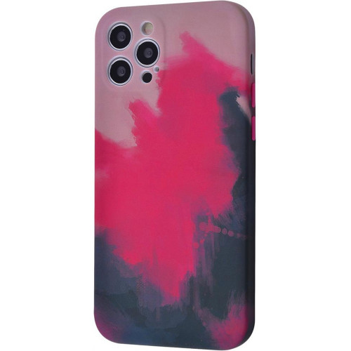 Чехол-накладка (силиконовый) Apple iPhone 12 Pro WAVE Watercolor Case Dark Pink/Black