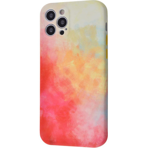 Чехол-накладка (силиконовый) Apple iPhone 12 Pro WAVE Watercolor Case Dark White/Red