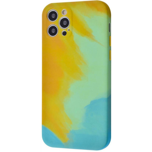 Чехол-накладка (силиконовый) Apple iPhone 12 Pro WAVE Watercolor Case Dark Yellow/Dark Green
