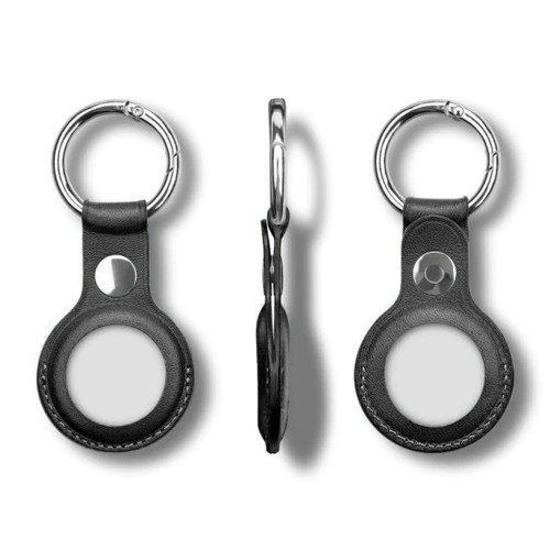 Брелок (кожанный) для AirTag Leather Key Ring High Copy Black