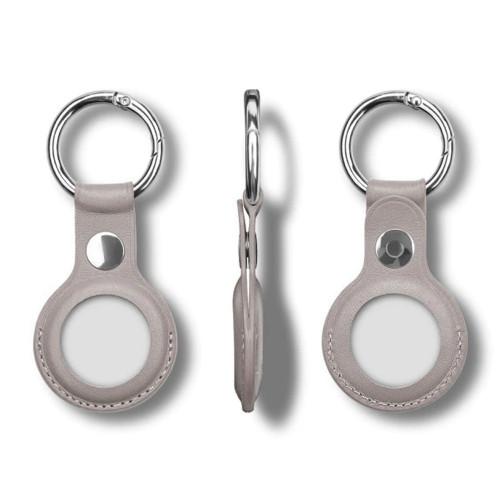 Брелок (кожанный) для AirTag Leather Key Ring High Copy Gray