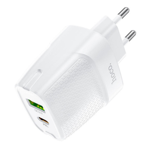 Hoco C85A Bright PD20W+QC3.0 Type-C + USB White
