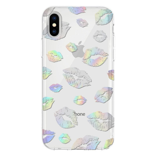 Чехол-накладка (пластиковый) Apple iPhone XS/X Incipio Design Series Holographic Kisses (IPH-1651-KISS)