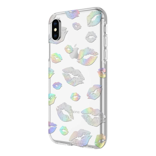 Чехол-накладка (пластиковый) Apple iPhone XS/X Incipio Design Series Holographic Kisses (IPH-1651-KISS)