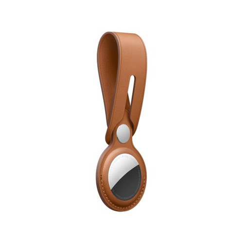 Брелок (кожанный) для AirTag Leather Loop High Copy Saddle Brown