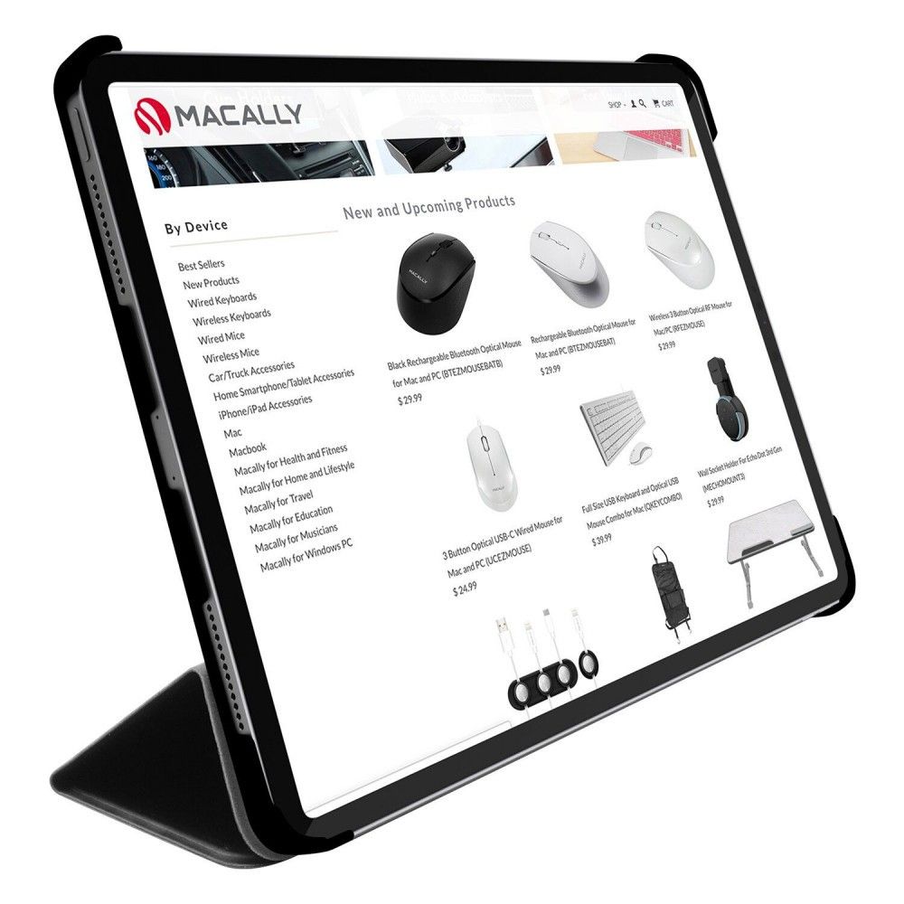 Чехол-книжка (полиуретановый) Apple iPad 11" 2020/2018 Macally Protective Case and Stand Black (BSTANDPRO5S-B)