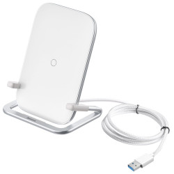 Baseus Rib Horizontal and Vertical Wireless Charger 15W White (WXPG-02)