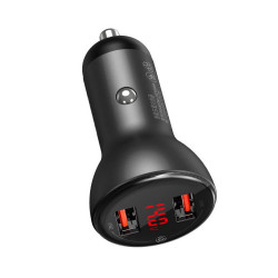 Baseus Digital Display SCP Car Charge 45W 2USB Gray (CCBX-B0G)