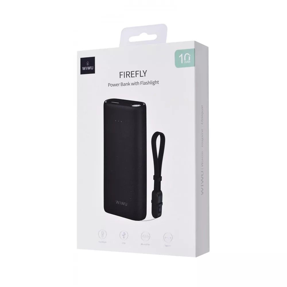 WIWU Firefly with Micro USB Cable 10000 mAh Black