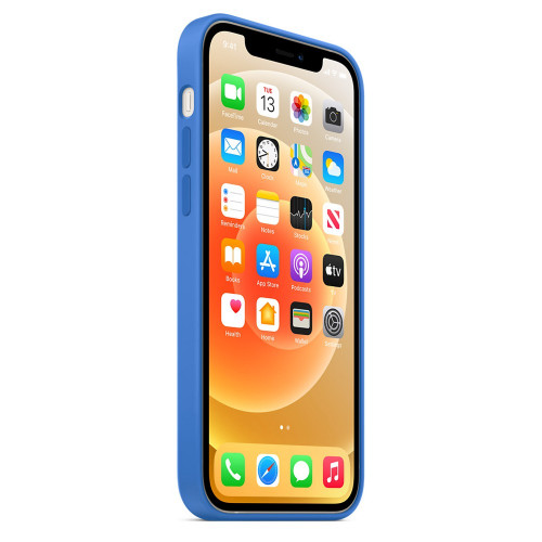 Чехол-накладка (силиконовый) для iPhone 12/12 Pro Silicone Case with MagSafe High Copy Capri Blue