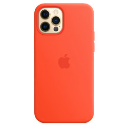 Чехол-накладка (силиконовый) для iPhone 12/12 Pro Silicone Case with MagSafe High Copy Electric Orange